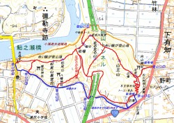 松尾山の登山道地図